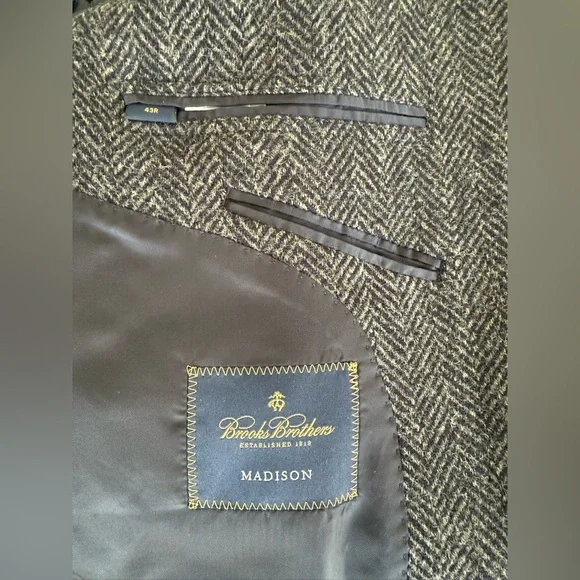 BROOKS BROTHERS Tweed Sportcoat, Madison, 43R - Picture 5 of 9